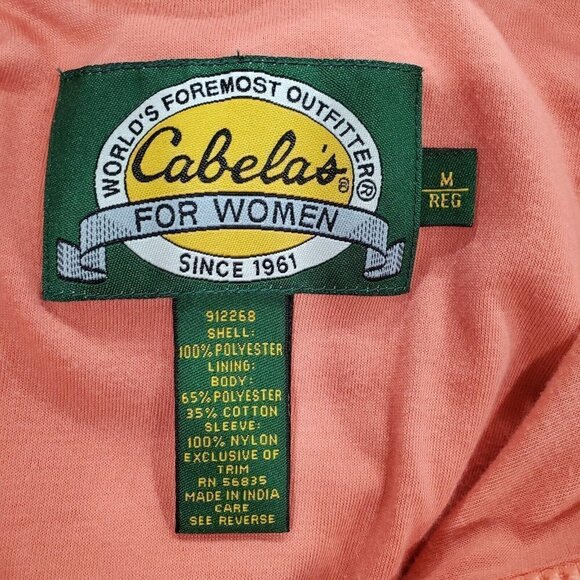 Cabela's Women's Full-Zip Peach Floral Lined Light Jacket Coat Size M - Picture 10 of 11